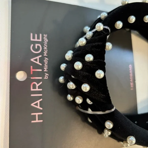 Black Pearl-Embellished Headband - Picture 4 of 5